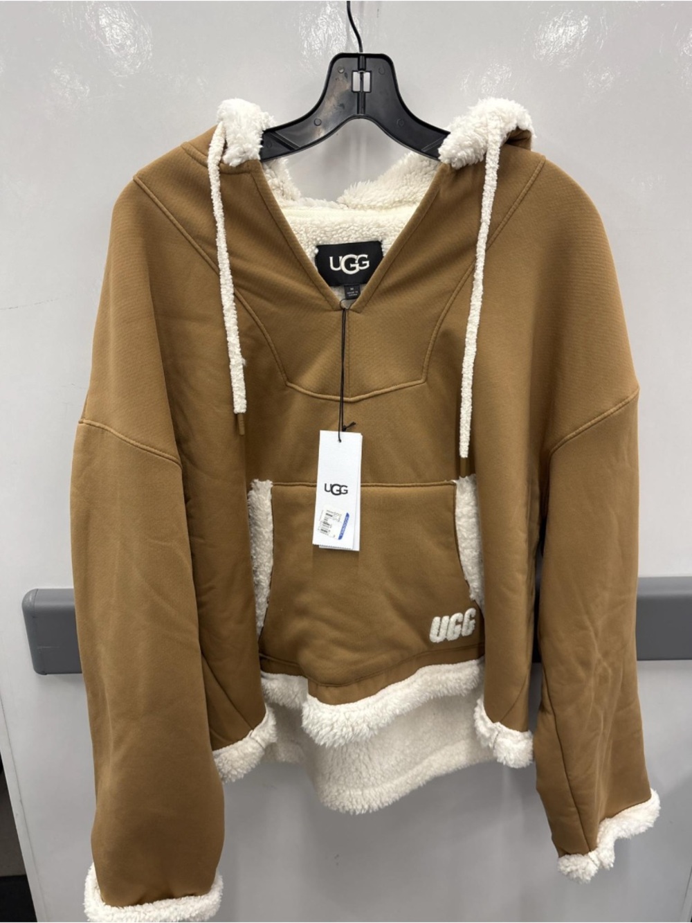 UGG Chestnut Sherpa-Trim Hoodie Jacket